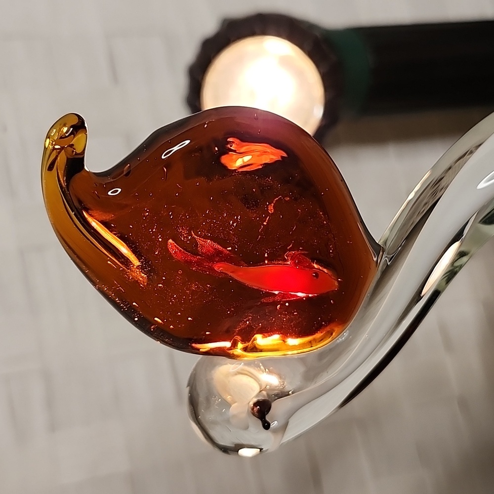 👉*ART GLASS* PELICAN W/ ORANGE FISH IN MOUTH ~HANDBLOWN - Picture 3 of 7